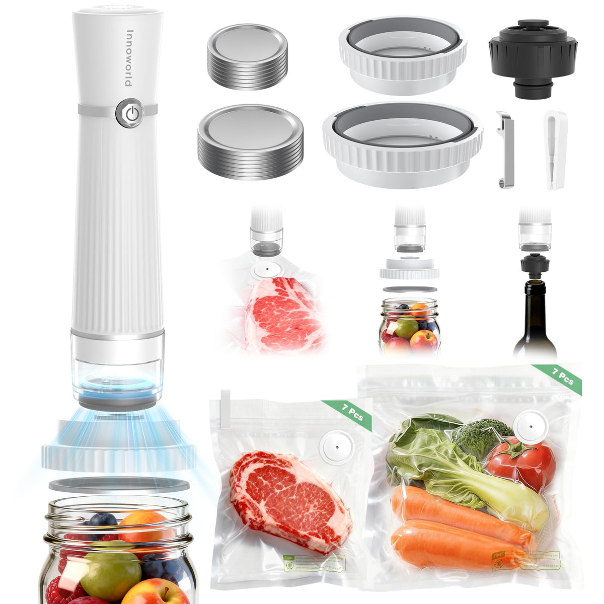 Innoworld 3-in-1 vacuum sealer extends freshness with bags
