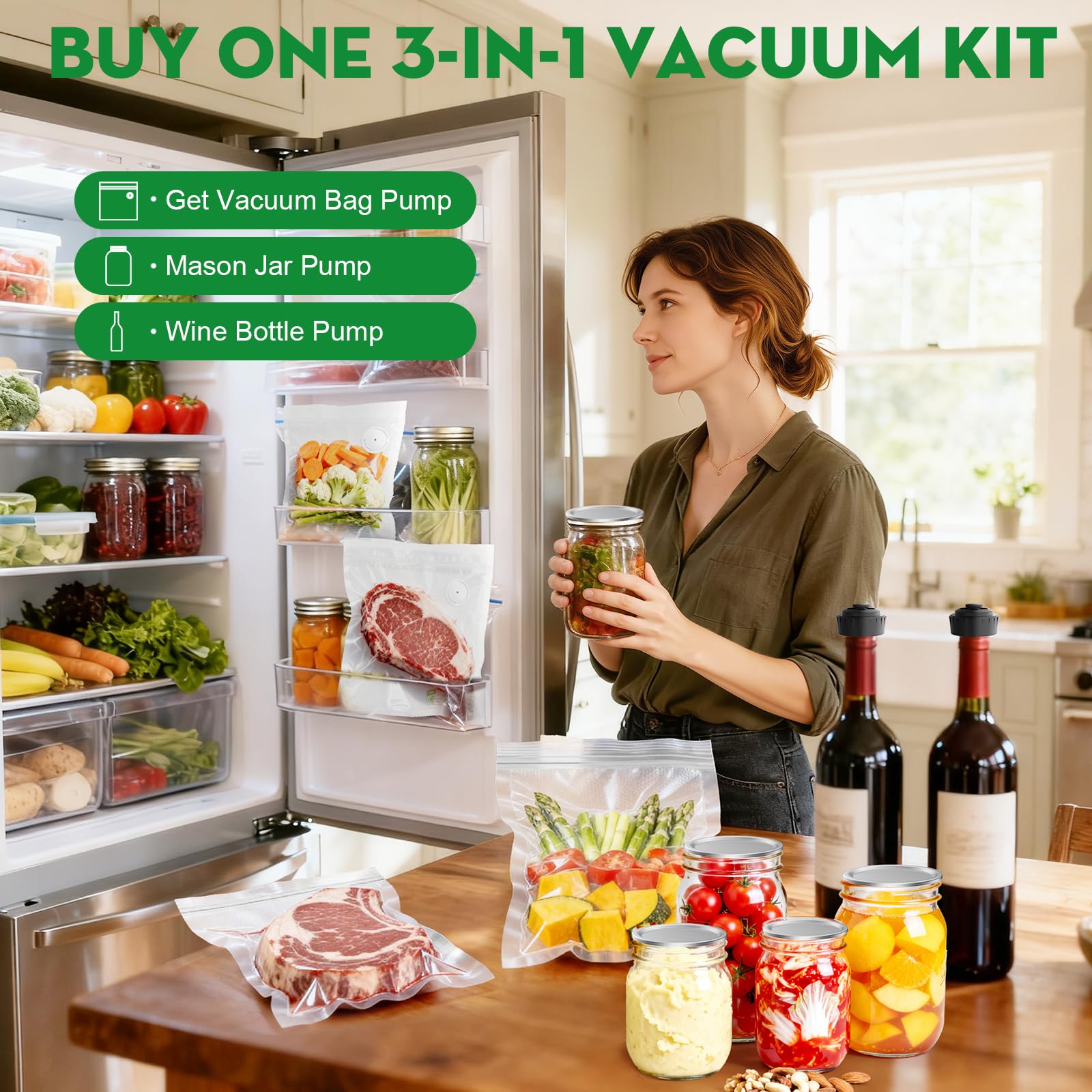 Innoworld vacuum sealer Mason jar lids ensure airtight jars
