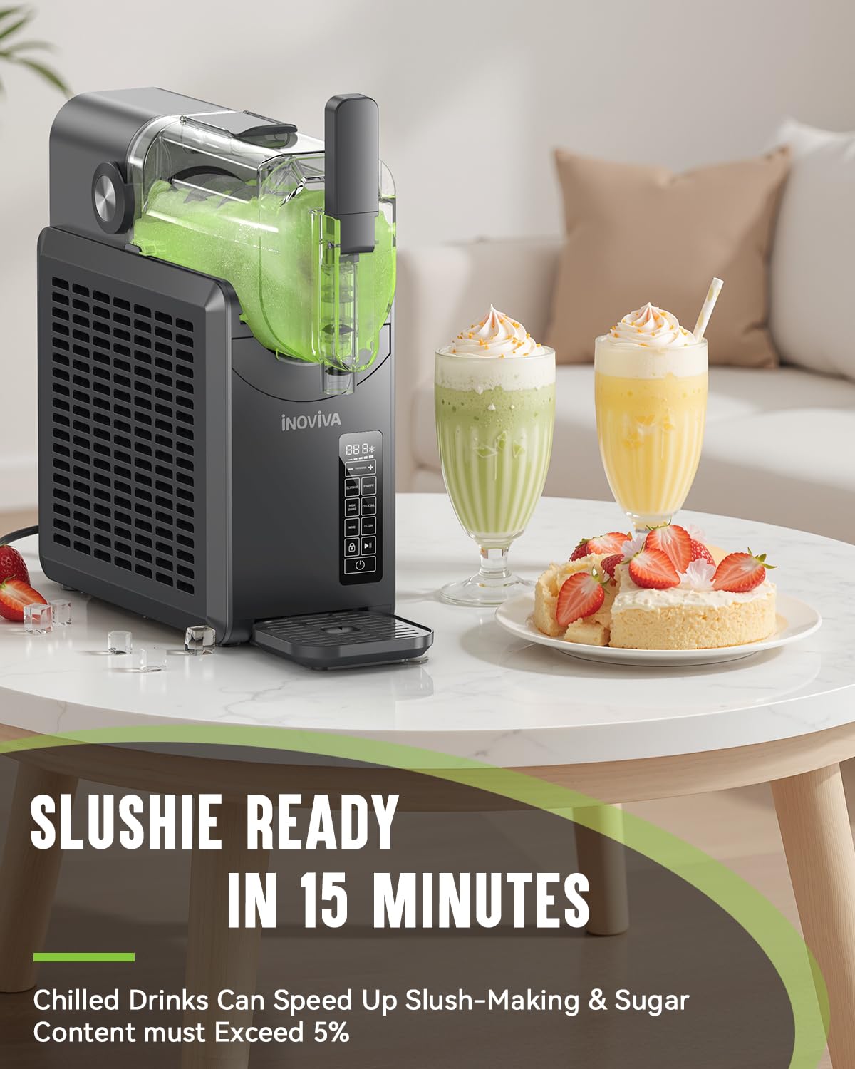 INOVIVA slushie machine 68oz barrel ready for family-style servings