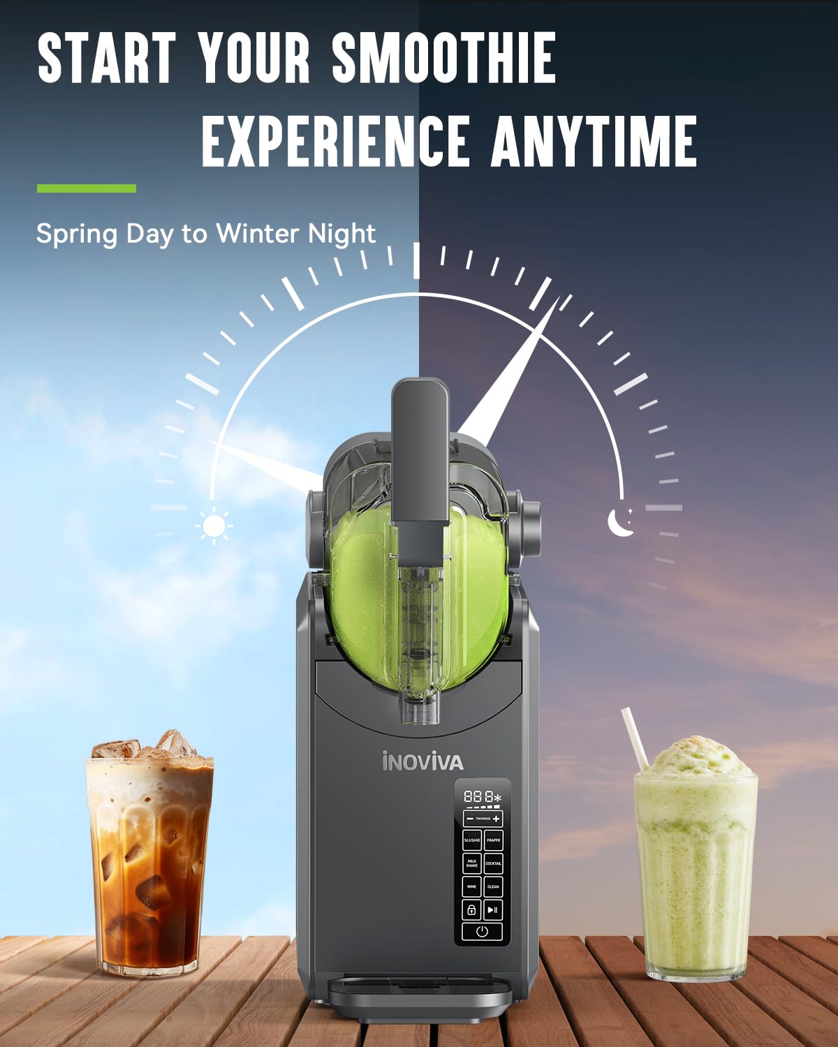 INOVIVA slushie machine removable drip tray for quick cleanup