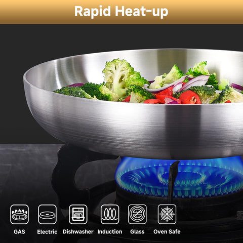 Inqibee egg frying in tri-ply pan delivers even heat for delicate omelets