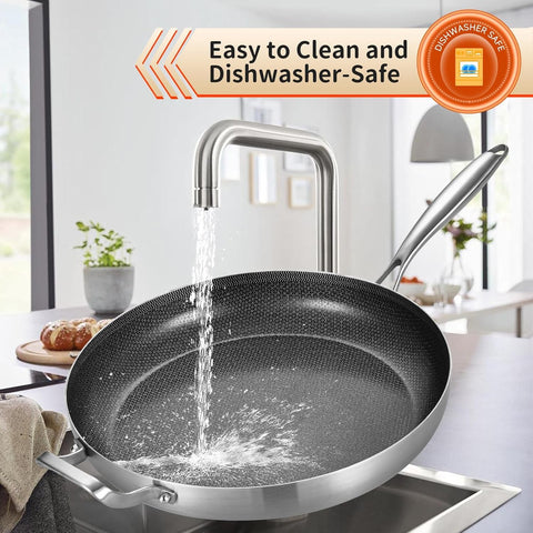 Inqibee pan withstands oven up to 500°F for finishing dishes.