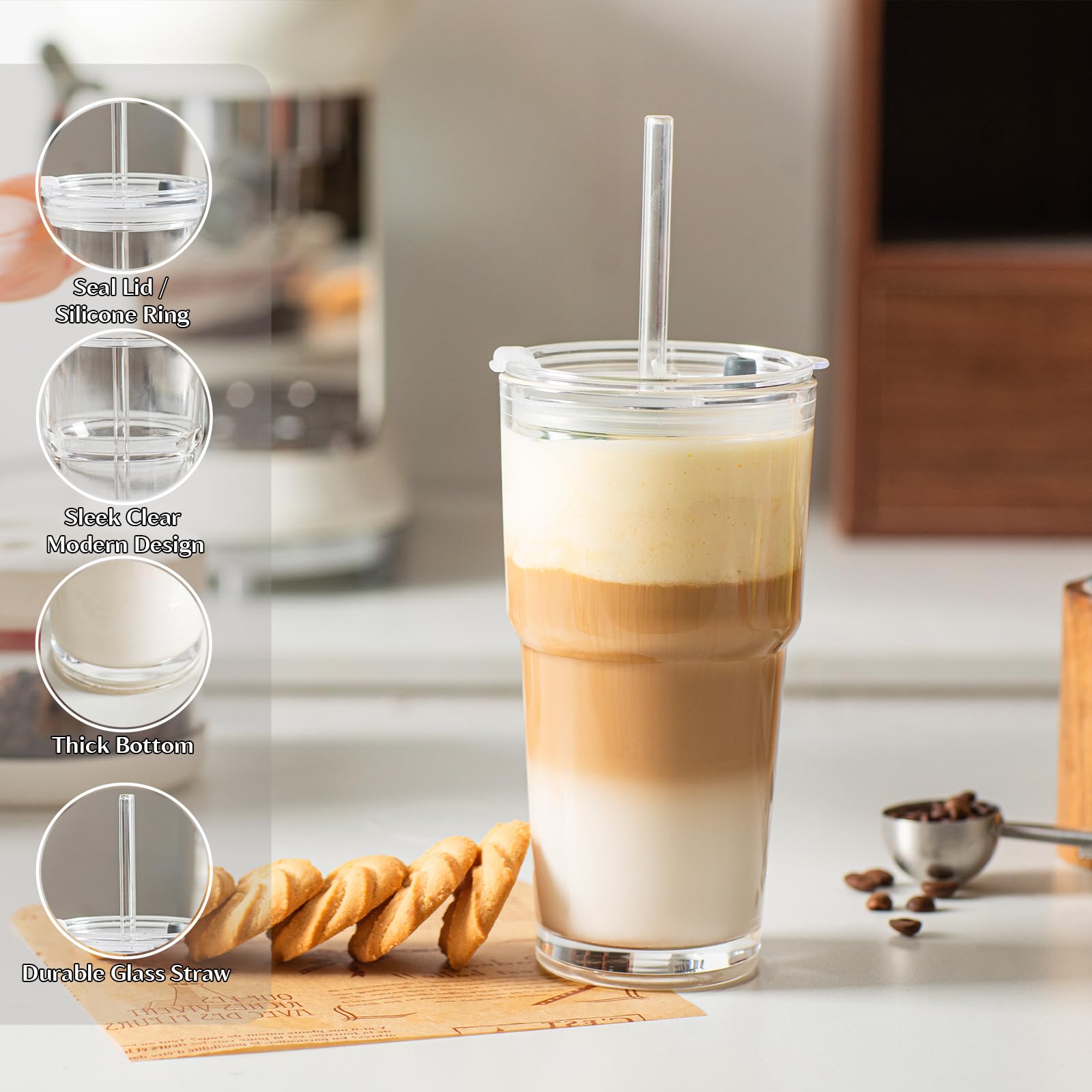 INSETLAN eco-friendly glass cup reduces single-use plastics