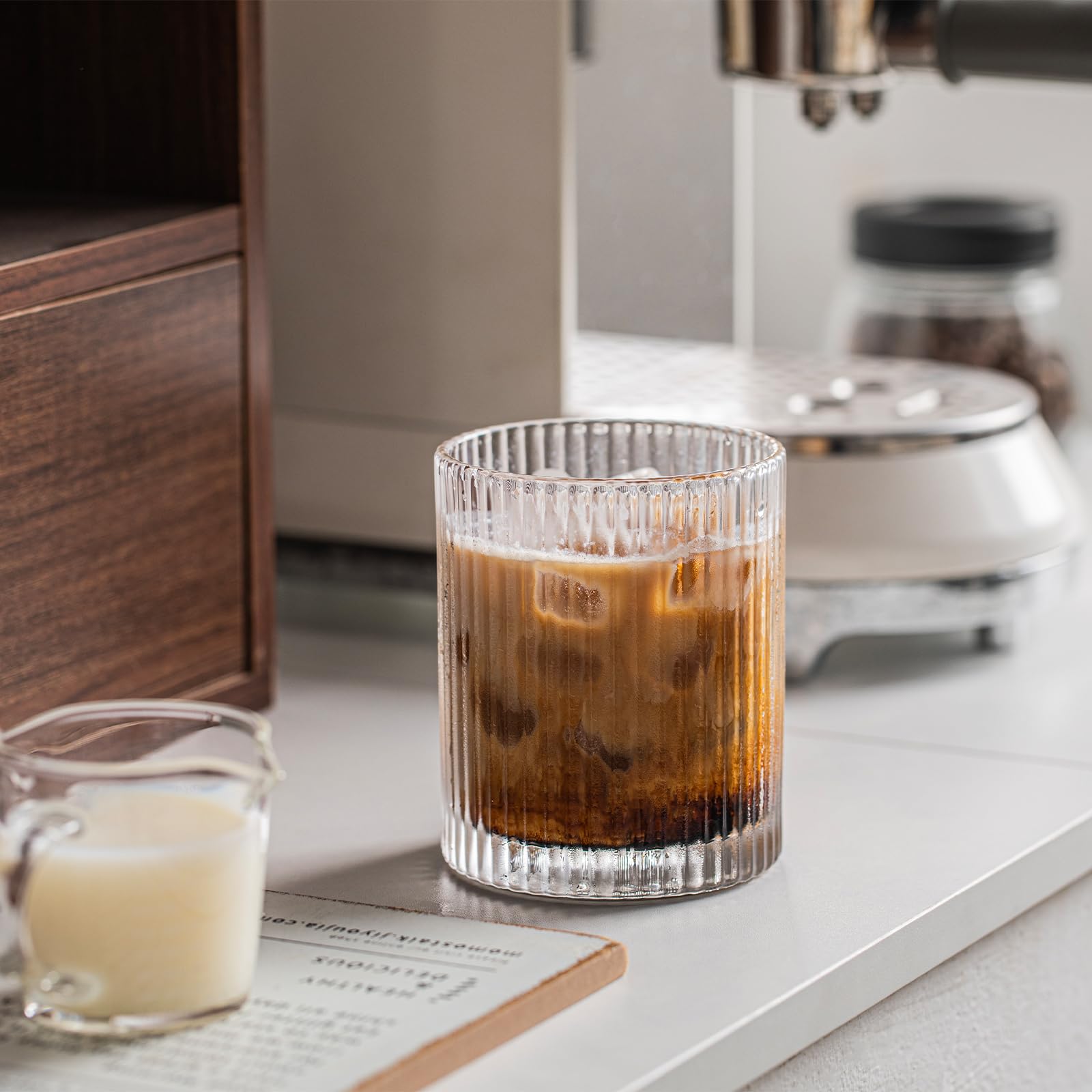 INSETLAN home bar glassware set complements any countertop.