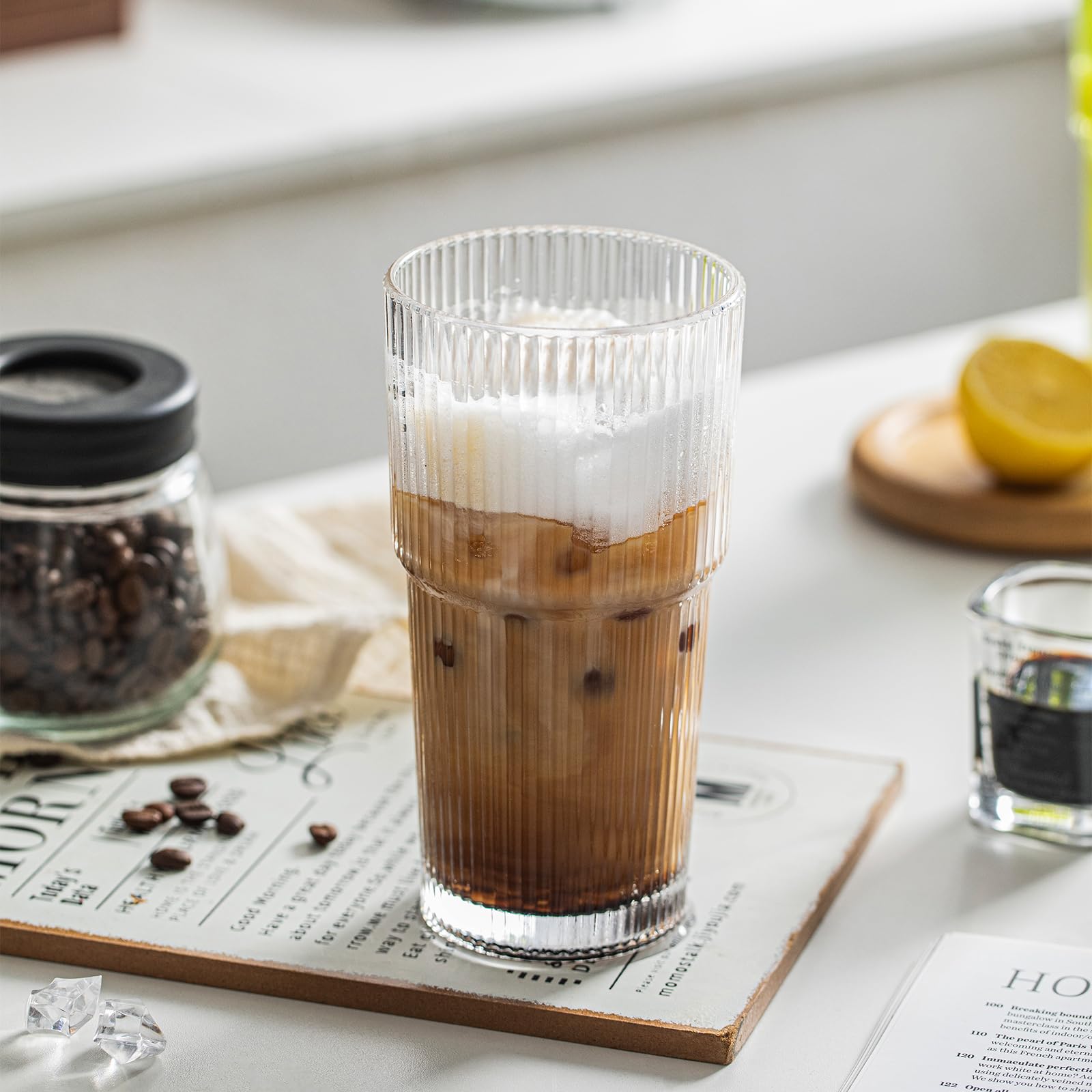 INSETLAN durable glass tumbler preserves clarity through daily use.