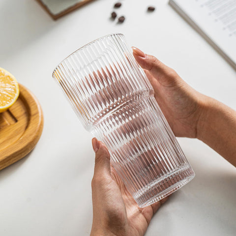 INSETLAN modern ribbed tumbler adds an elegant touch to table setting.