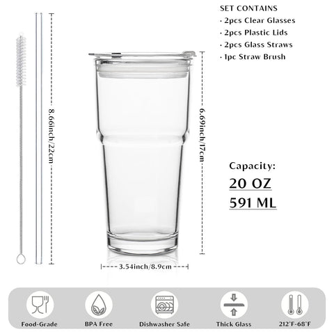 INSETLAN thickened glass coffee tumbler with durable build