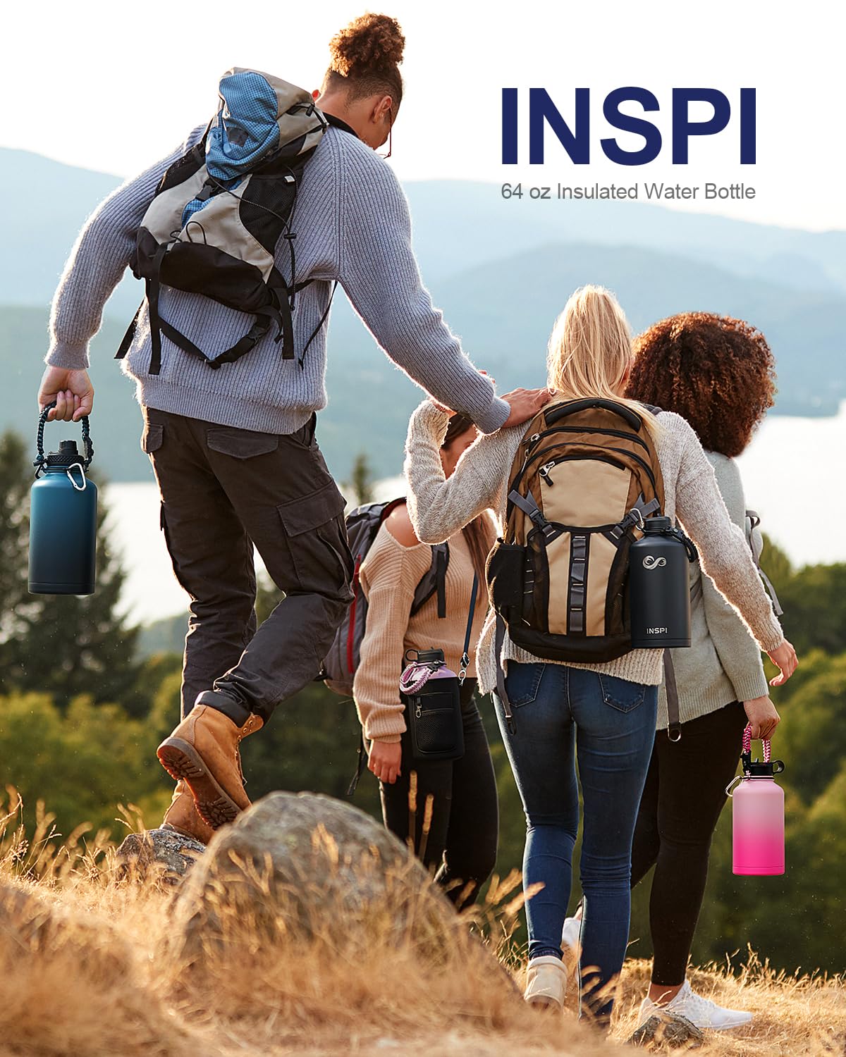 INSPI durable outdoor hydration bottle for sports, camping, and on-the-go use