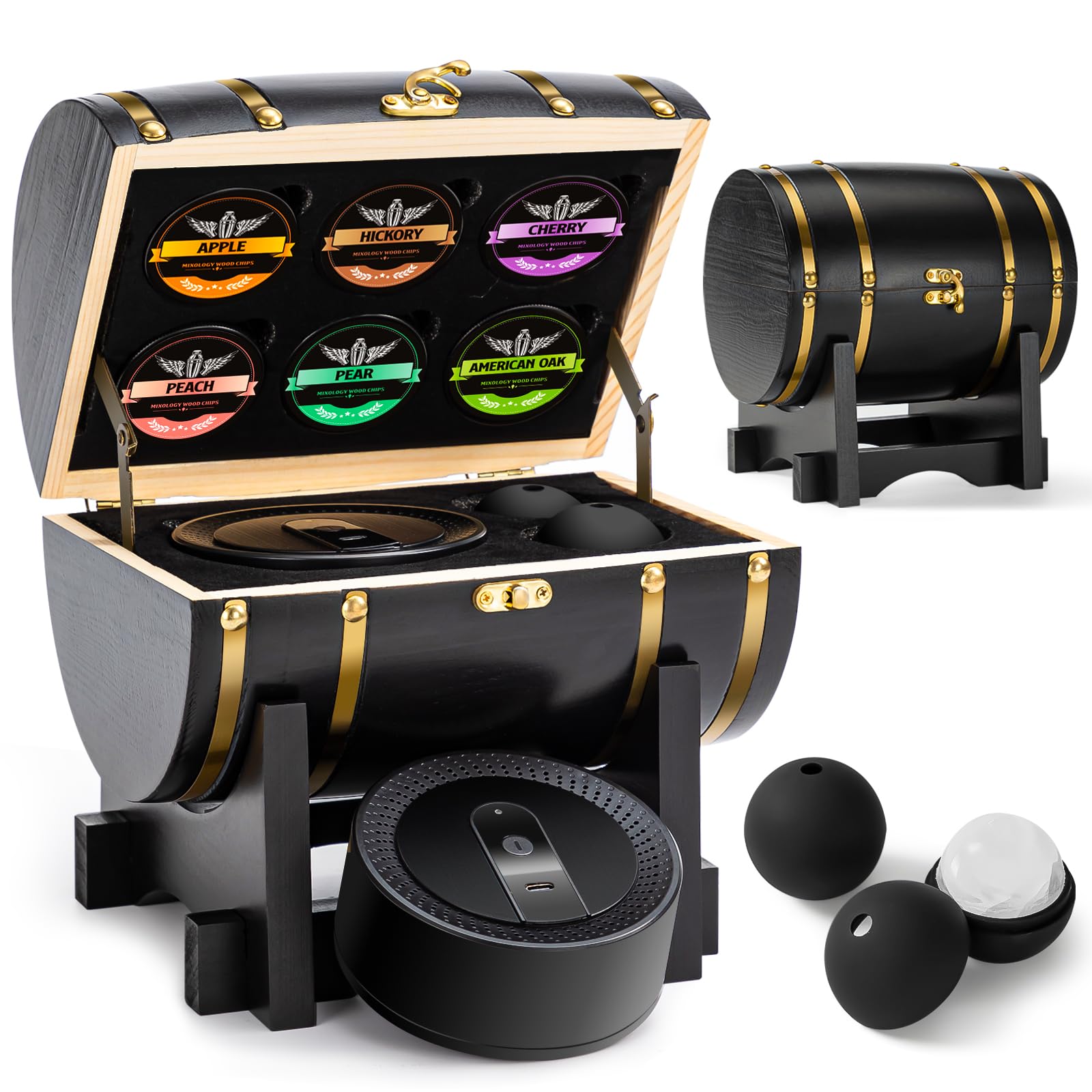 INSISART electric whiskey smoker kit with bar display for stylish home entertaining.