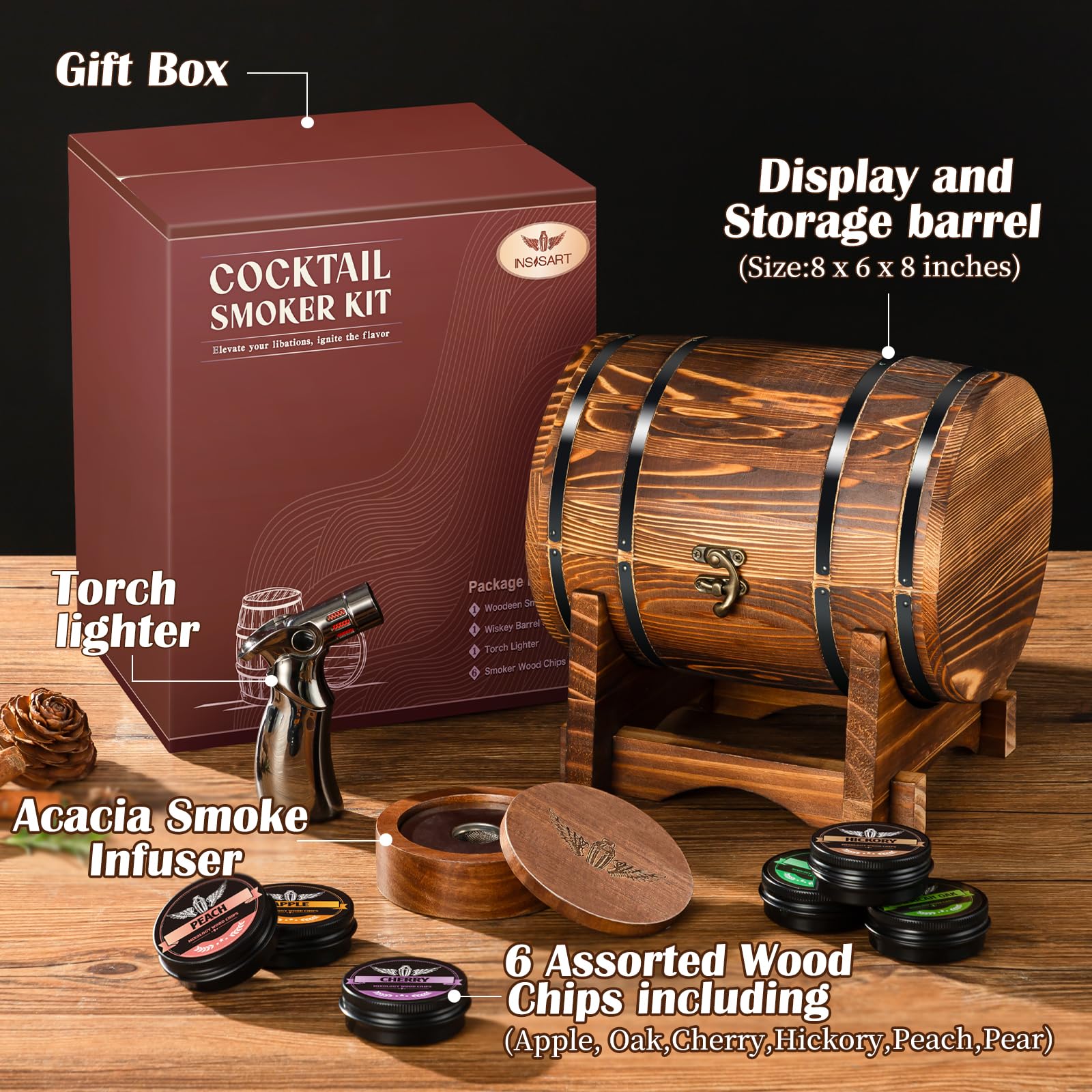 INSISART gift box packaging ready for whiskey lovers and home bartenders