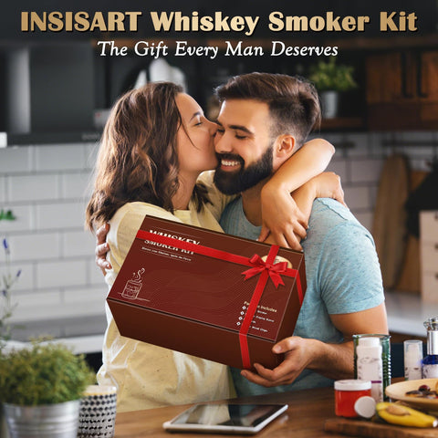 INSISART whiskey smoker kit compact design for home or outdoor use.