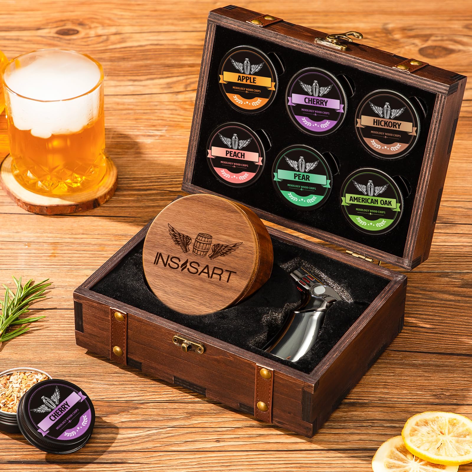 INSISART whiskey smoker kit gift box presents premium, gift-ready presentation.