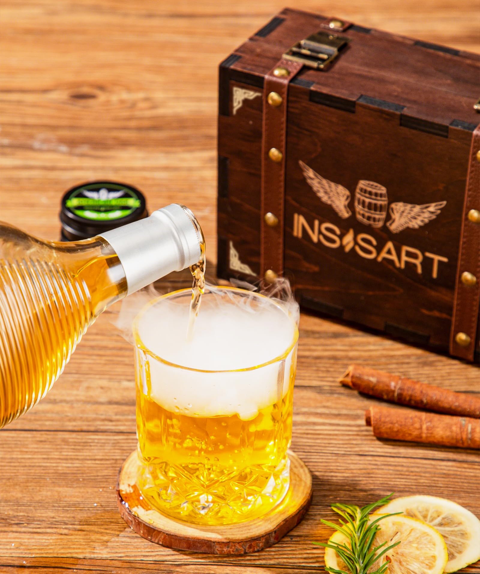 INSISART whiskey smoker kit unboxing emphasizes premium craftsmanship.