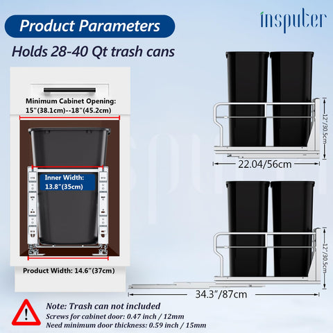 Insputer heavy-duty structural steel frame resists rust for durable under-sink storage