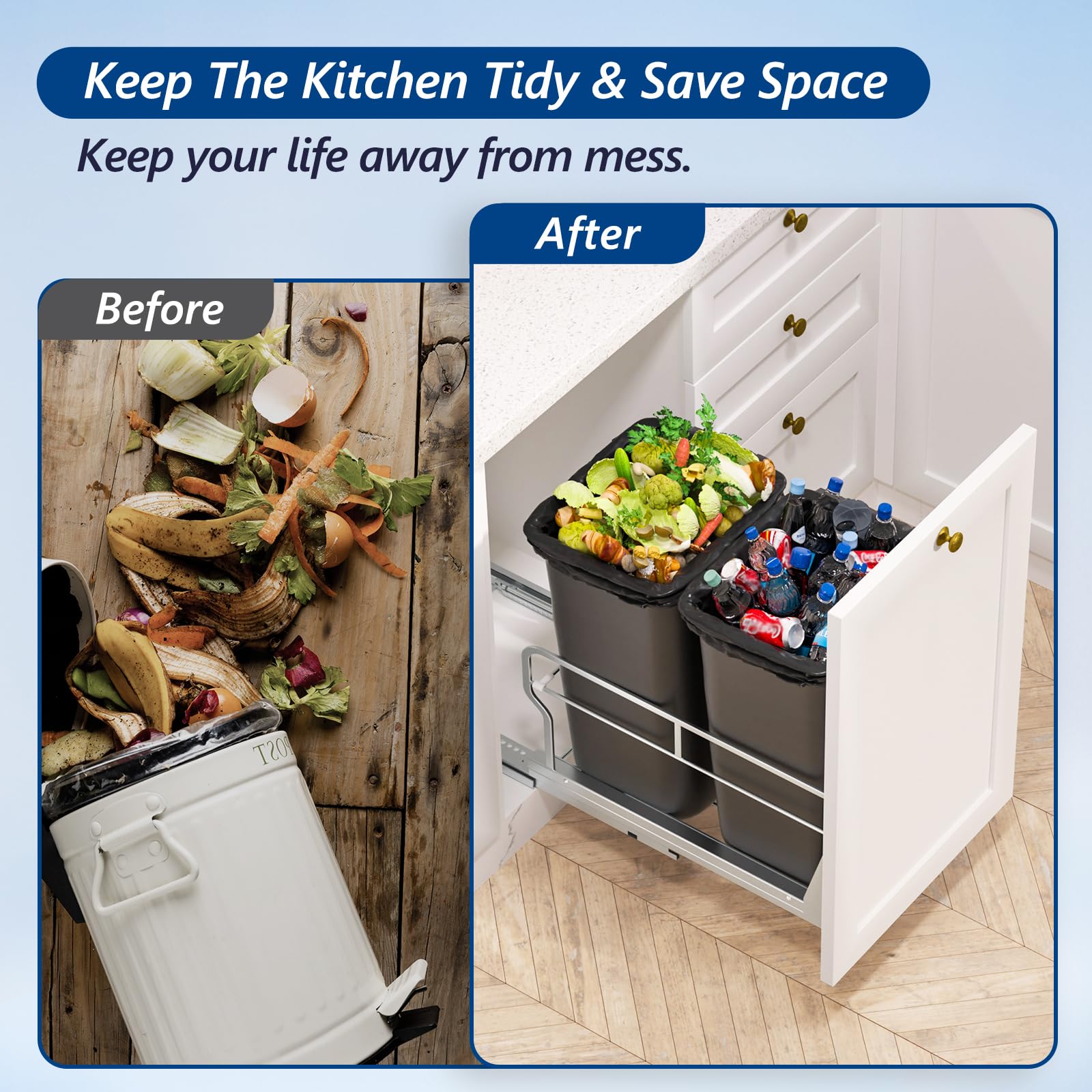 Insputer space-saving design tucks under cabinetry for organized storage