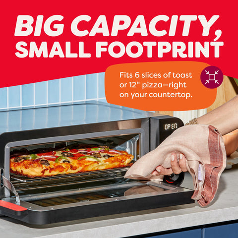 Included baking tray and chrome rack with the InstantPot InstantHeat pizza oven.