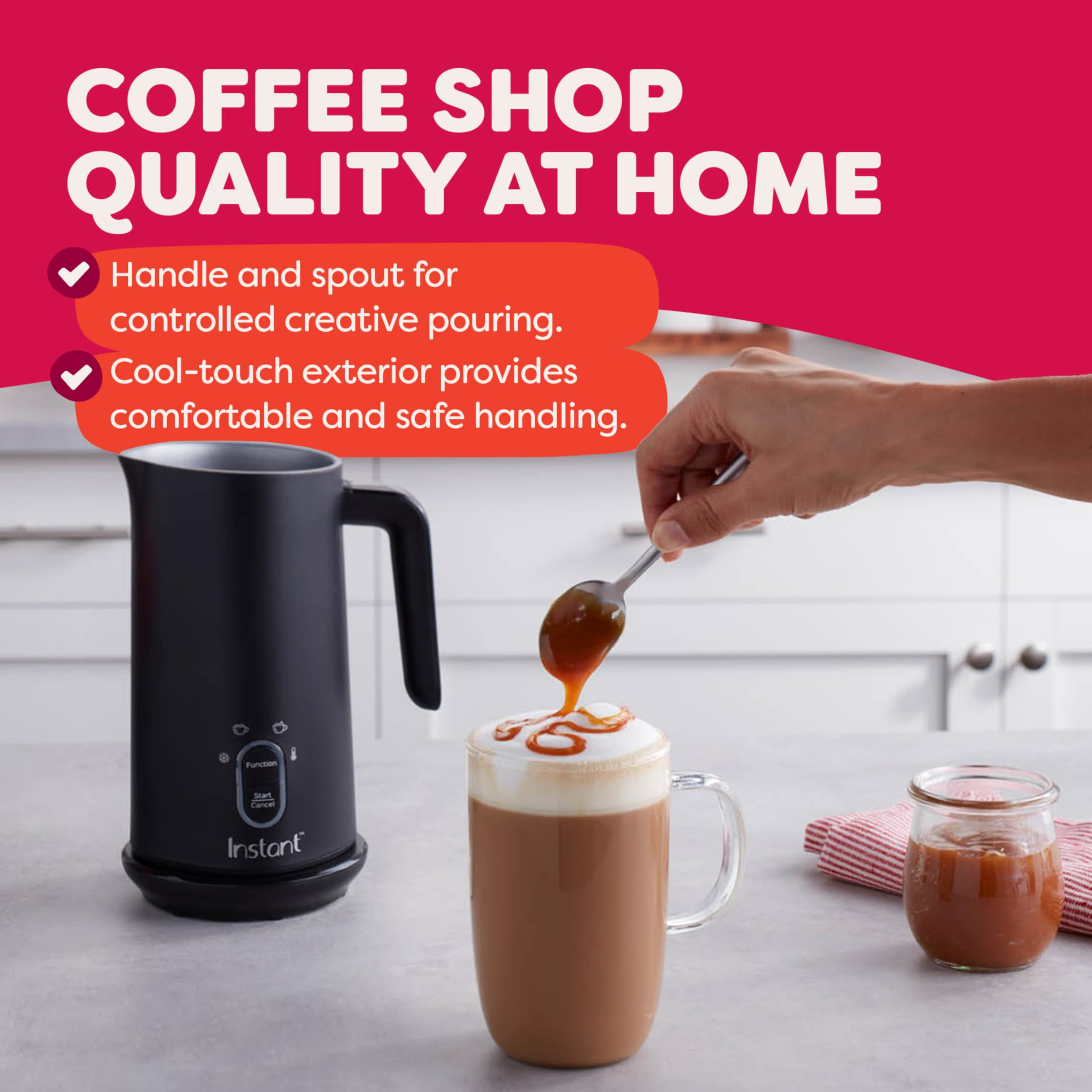 Instant Pot Milk Frother with simple controls for effortless frothing