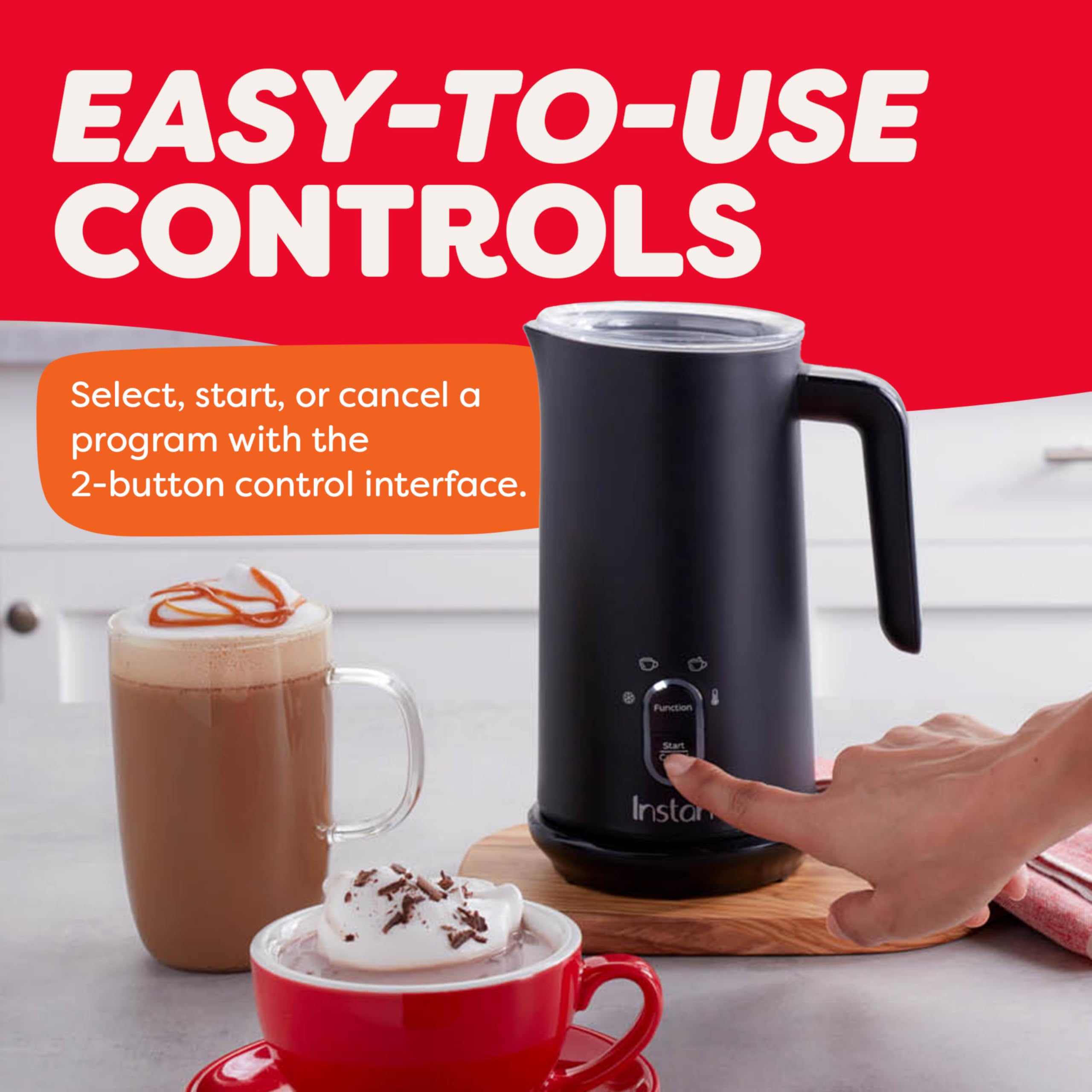Instant Pot Milk Frother warms milk to a silky finish