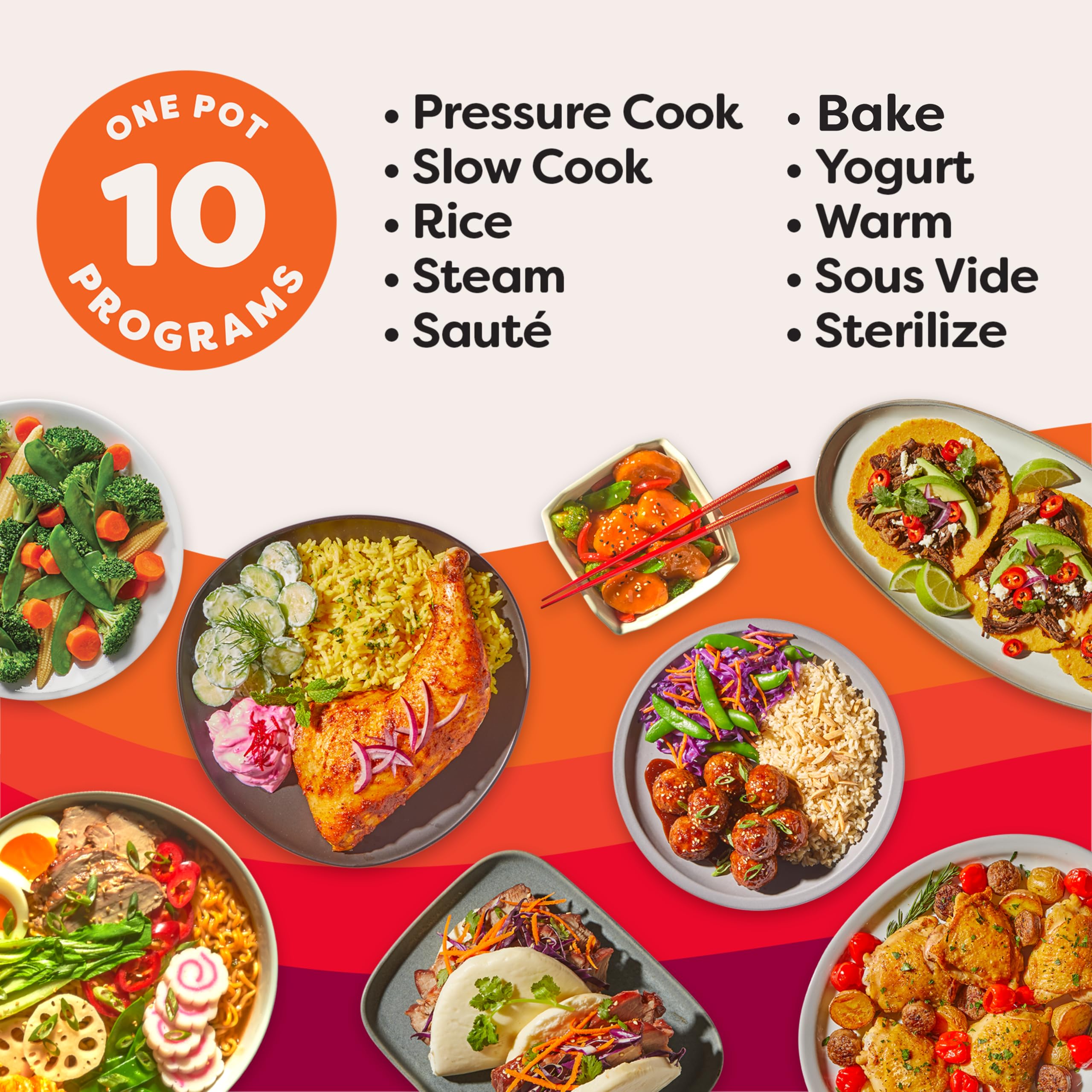 Instant Pot Pro 10-in-1 lid open showing spacious inner pot for meal prep.