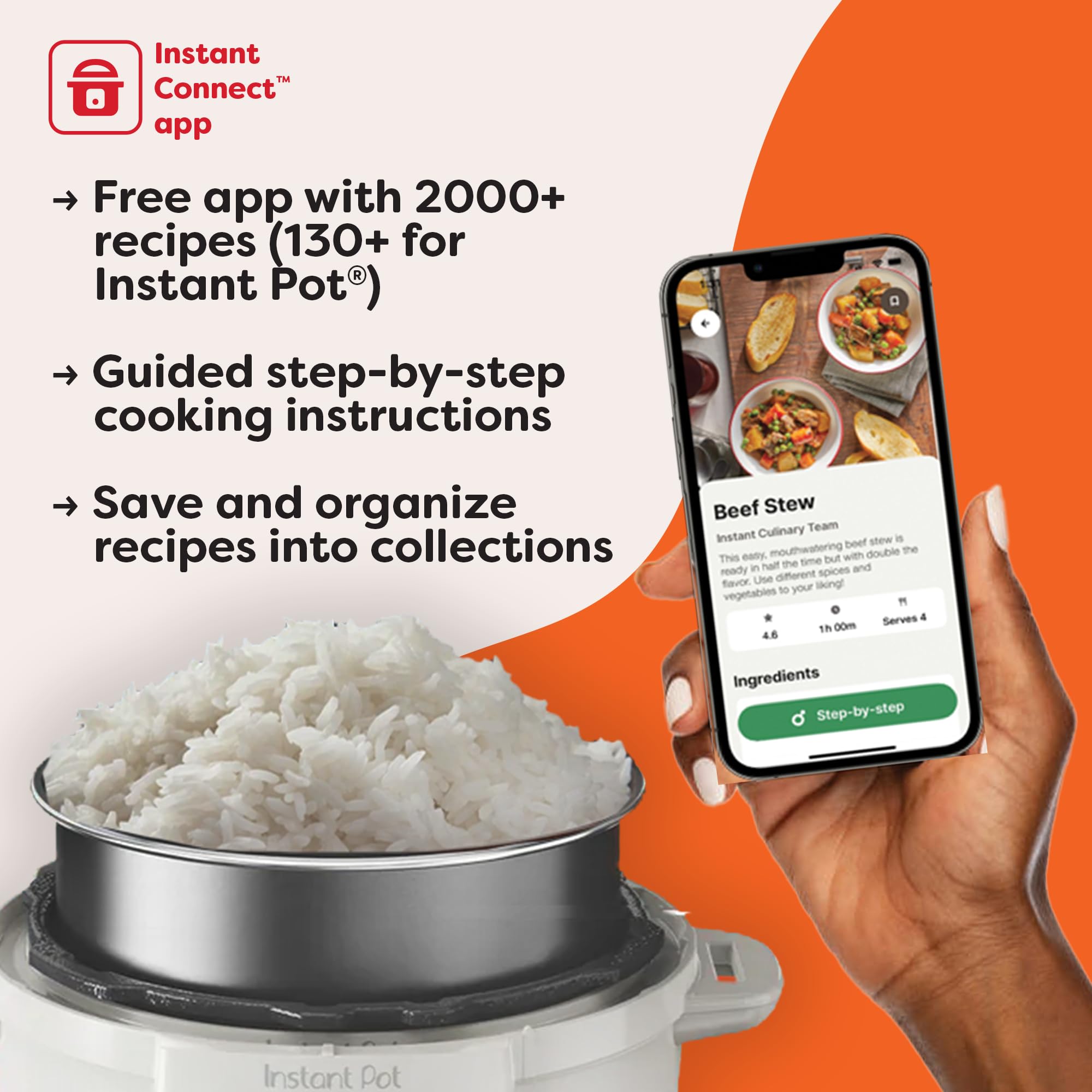 Instant Pot Pro 10-in-1 stainless steel steamer rack for steaming and reheating.