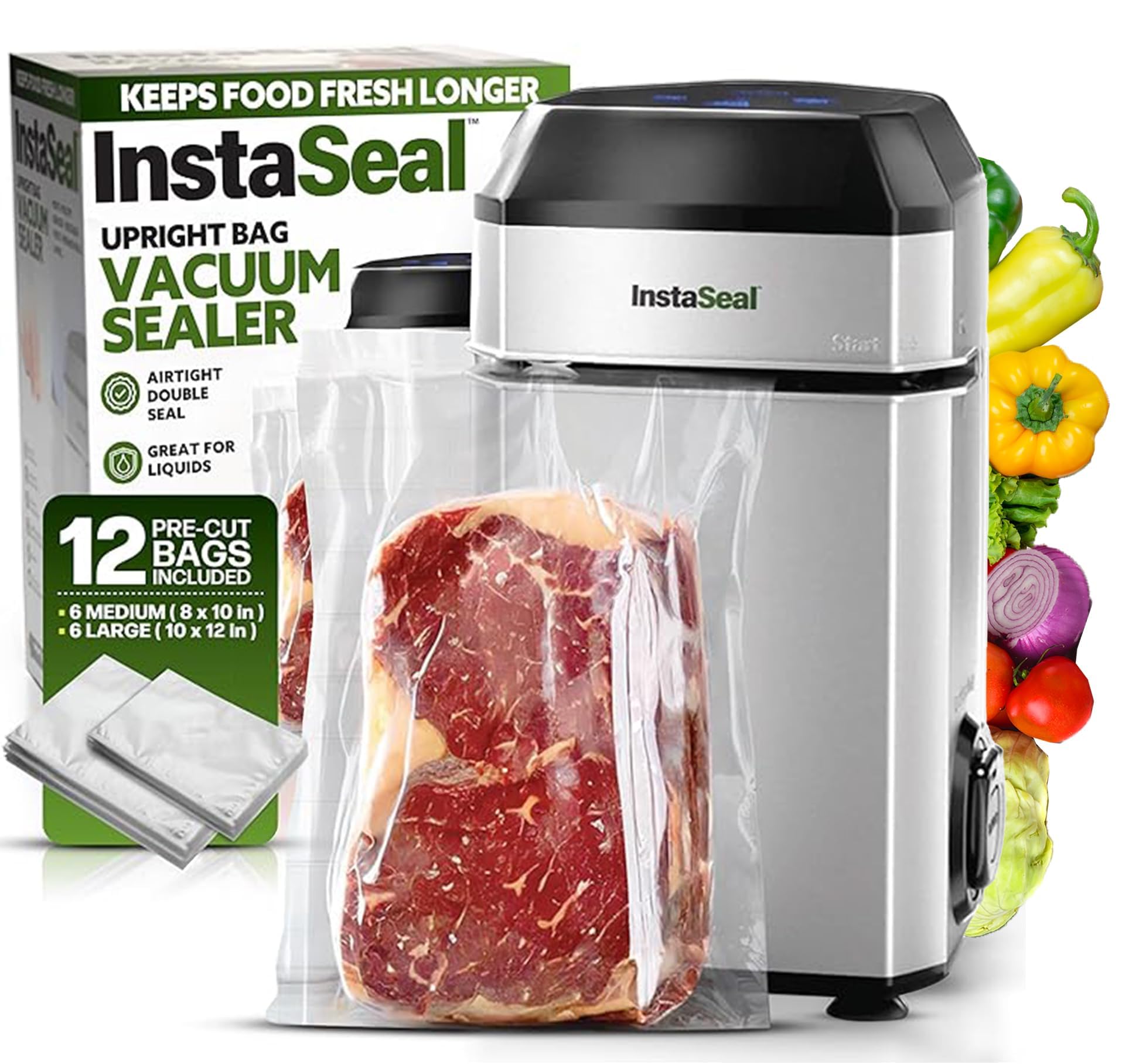 Instaseal upright sealer front view showing compact kitchen design and ease of use