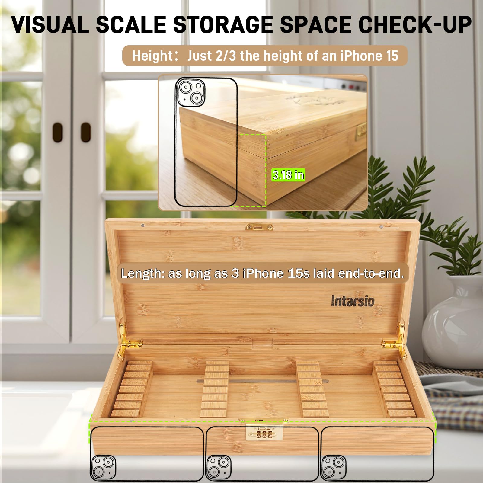 Intarsio solid bamboo wood construction combines durability with elegant kitchen styling.