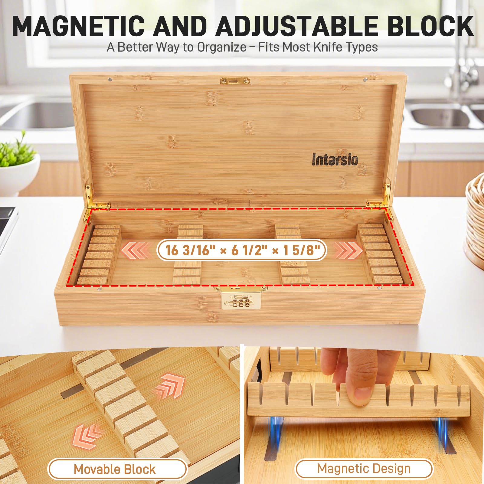 Intarsio space-saving storage reduces countertop clutter and simplifies meal prep.