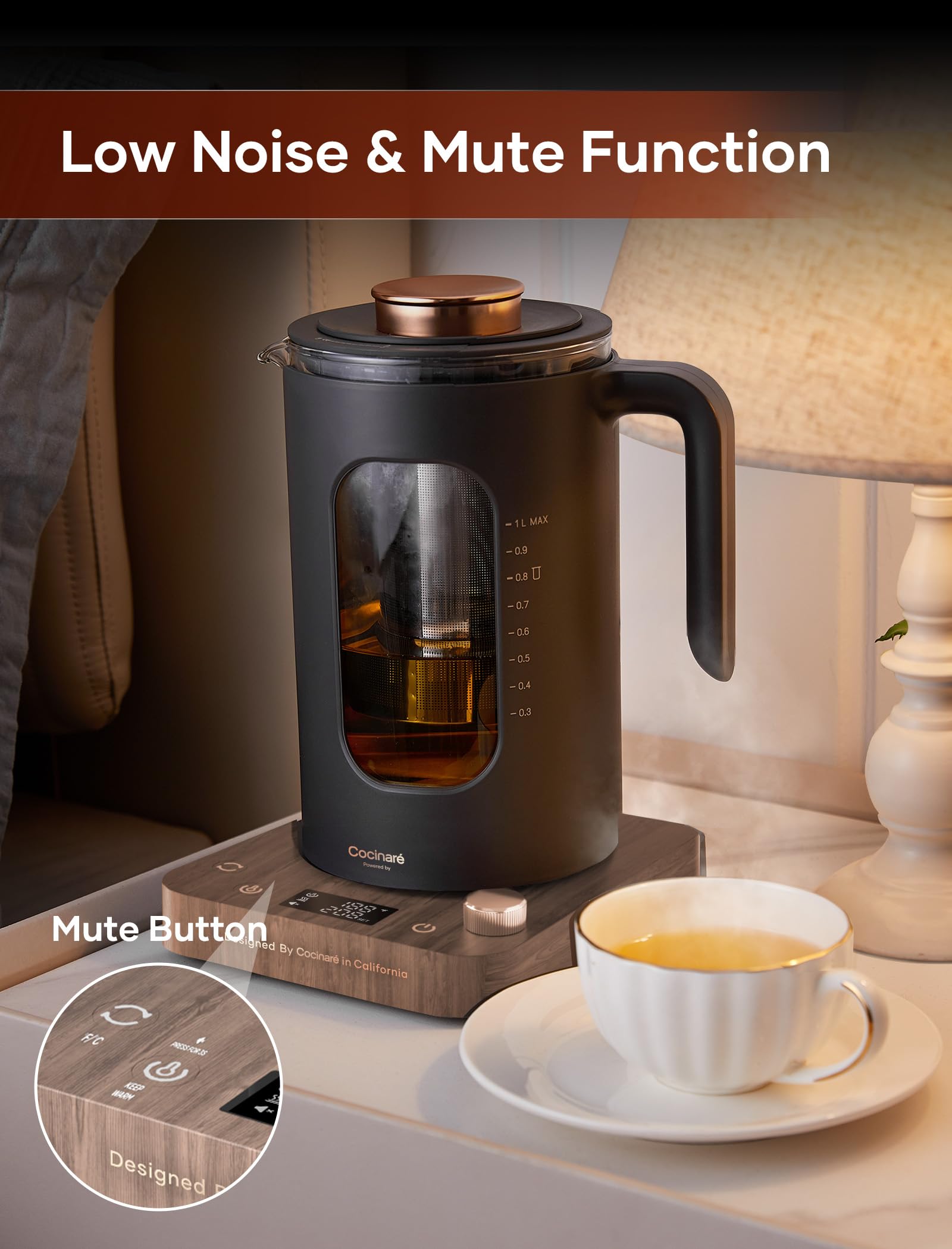 INTASTING easy-clean design makes rinsing quick after use.