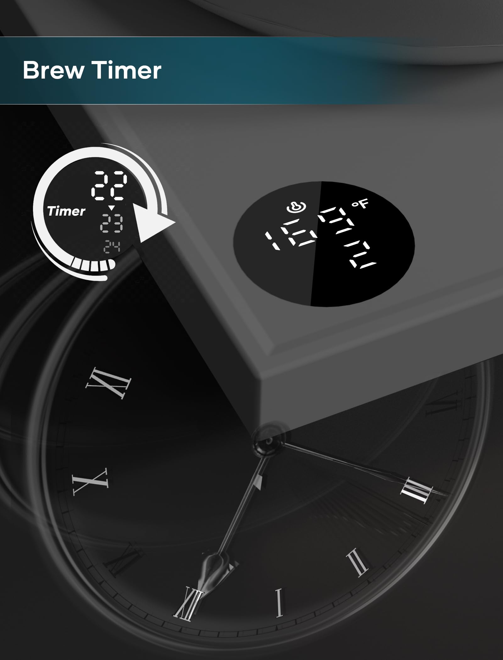 INTASTING hold function keeps water at target temp for later pouring.
