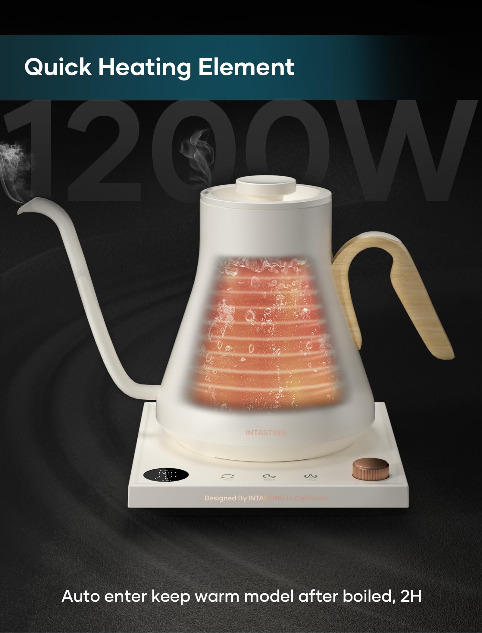 INTASTING plastic‑free sensor supports clean temperature readings during use.