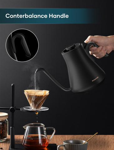 INTASTING kettle temperature control display guides exact coffee or tea brewing.