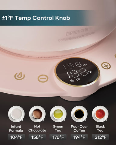 INTASTING Gooseneck Kettle with 2-hour temp hold for ready-to-pour sessions