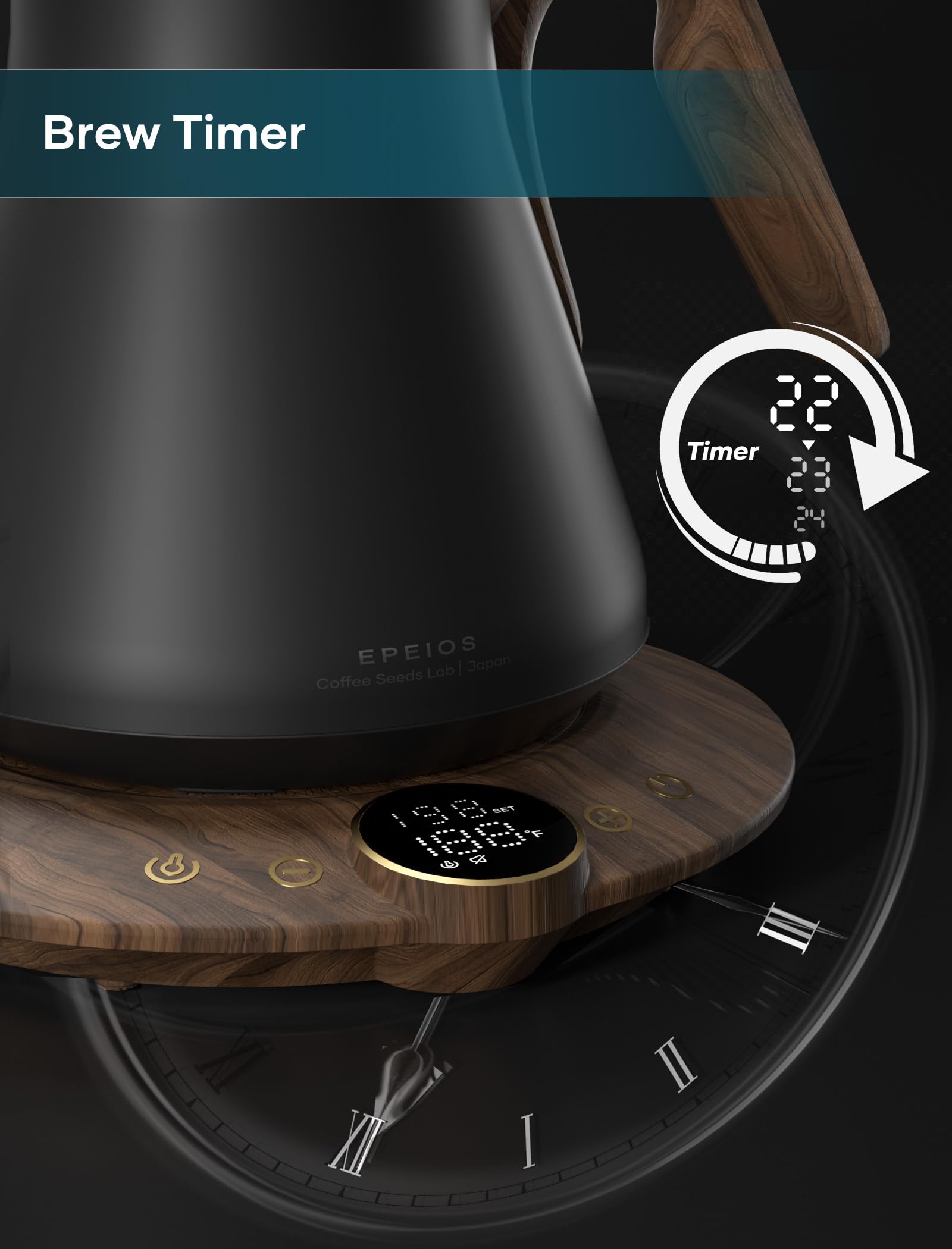 INTASTING gooseneck kettle rainforest finish to brighten kitchens