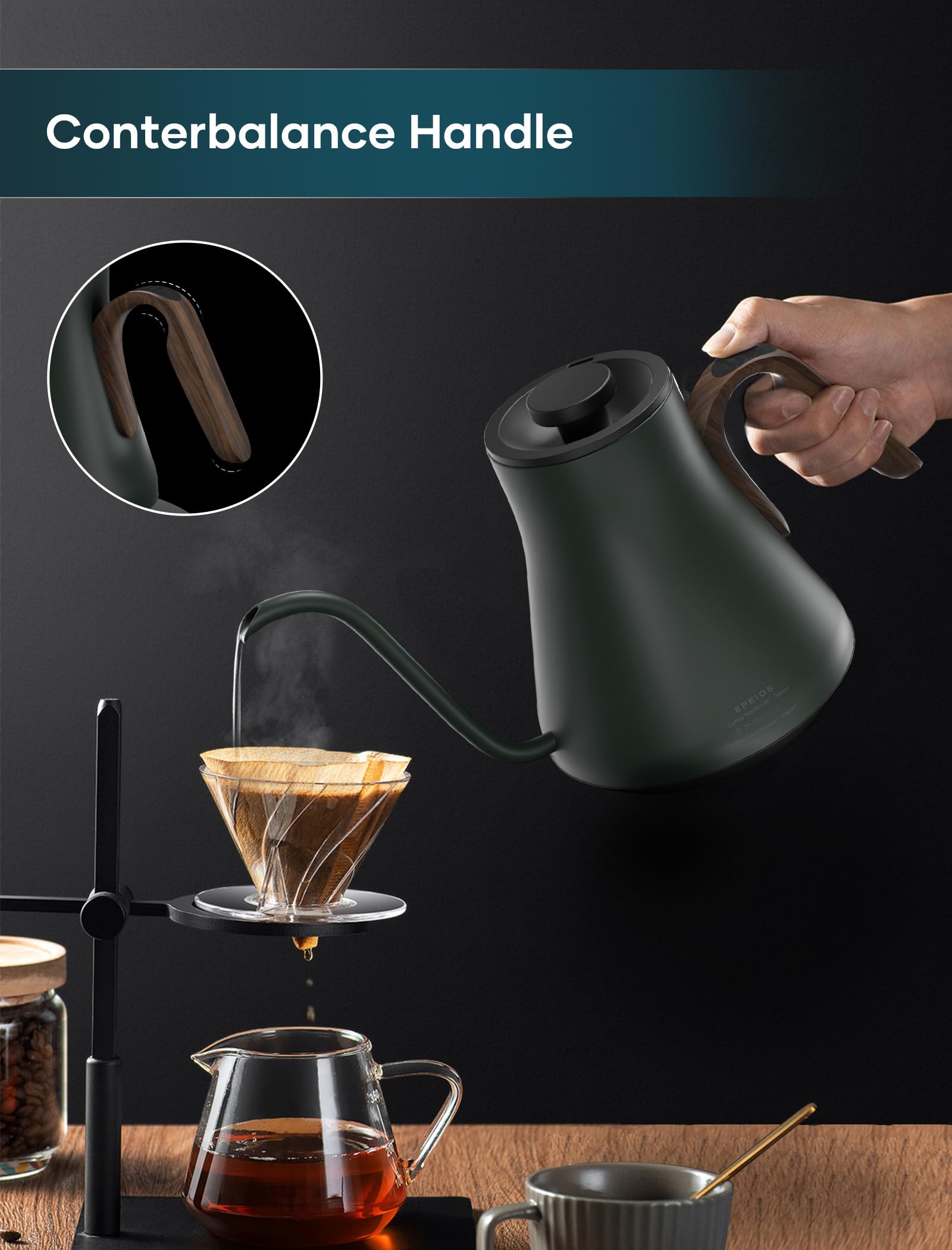 Intasting kettle in a modern kitchen ready for daily use.