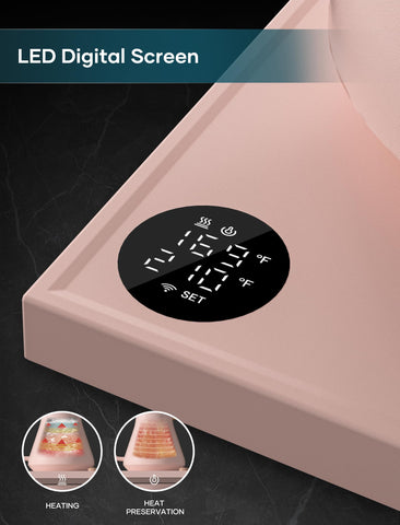 Intasting pink kettle digital display helps monitor temperature and time