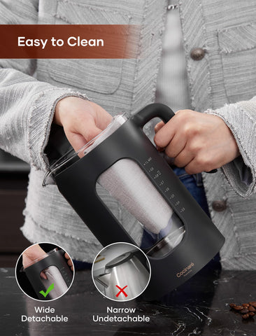 INTASTING tea infuser supports flavorful brews customized to your taste.
