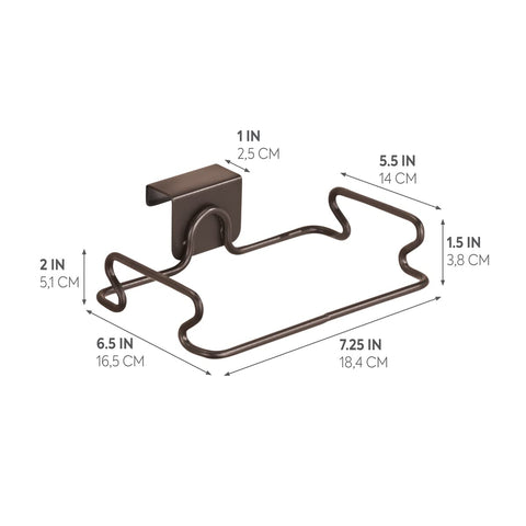 Easy no-tool installation of InterDesign Classico over-cabinet bag holder in bronze