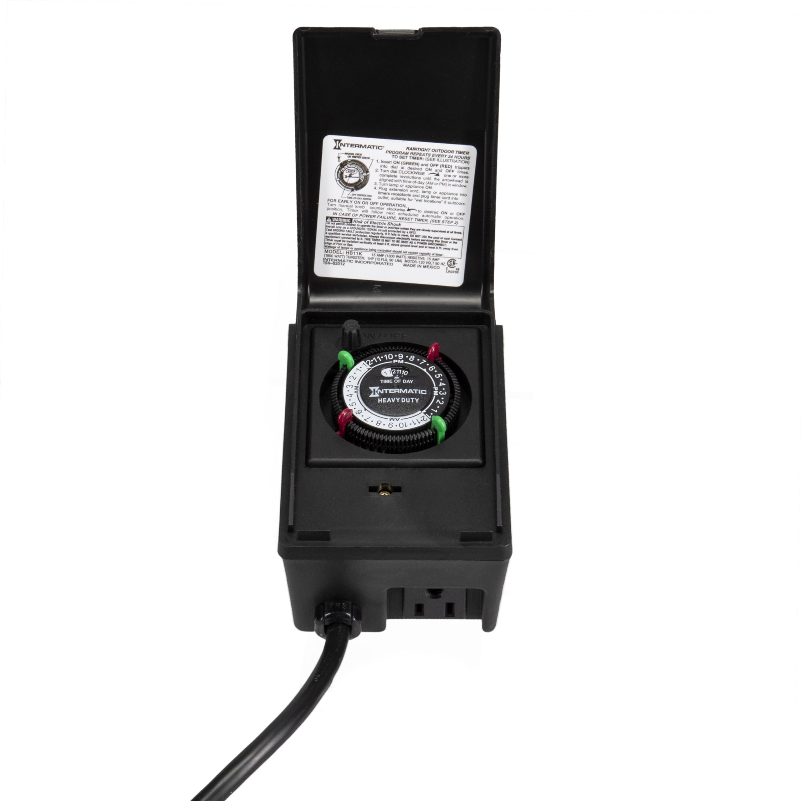 HB11K rated 15A and 1800W for resistive and tungsten loads