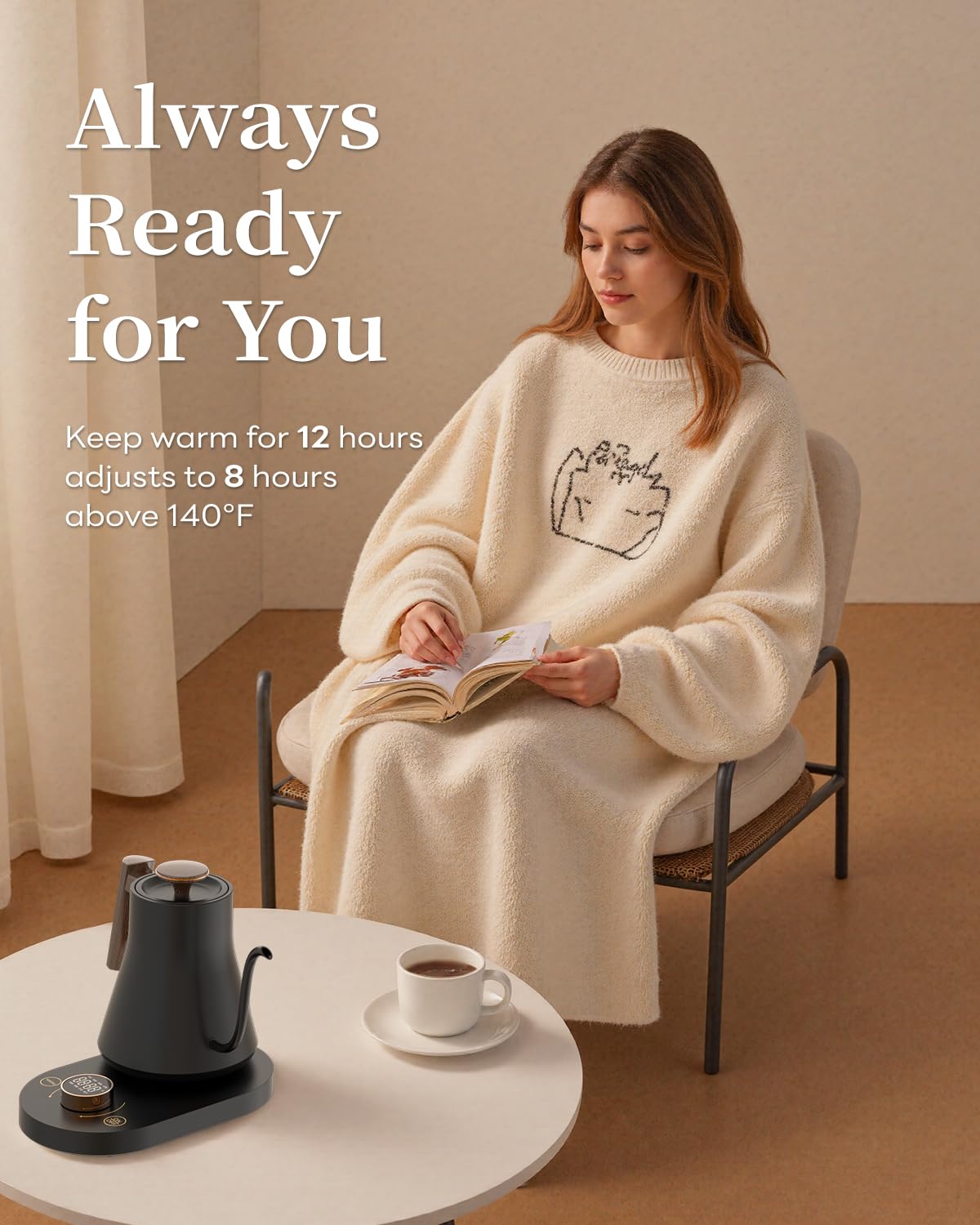 IntreLife ergonomic counterweighted wooden handle for comfortable pours