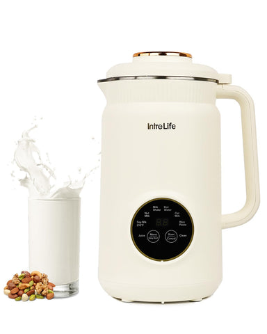 IntreLife nut milk maker front view for fresh, creamy plant-based milks at home.