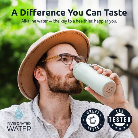Invigorated Water pH On-The-Go pouch travel-friendly design fits bags and bottles.