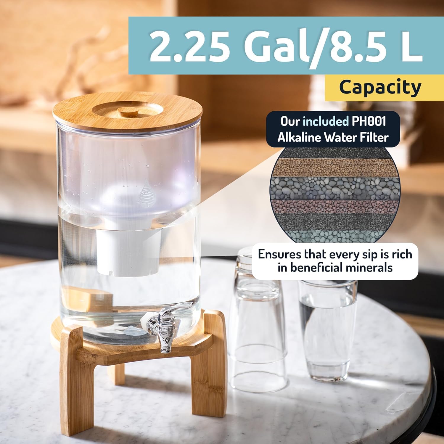 Invigorated Water ph-recharge countertop setup fits homes and small offices.