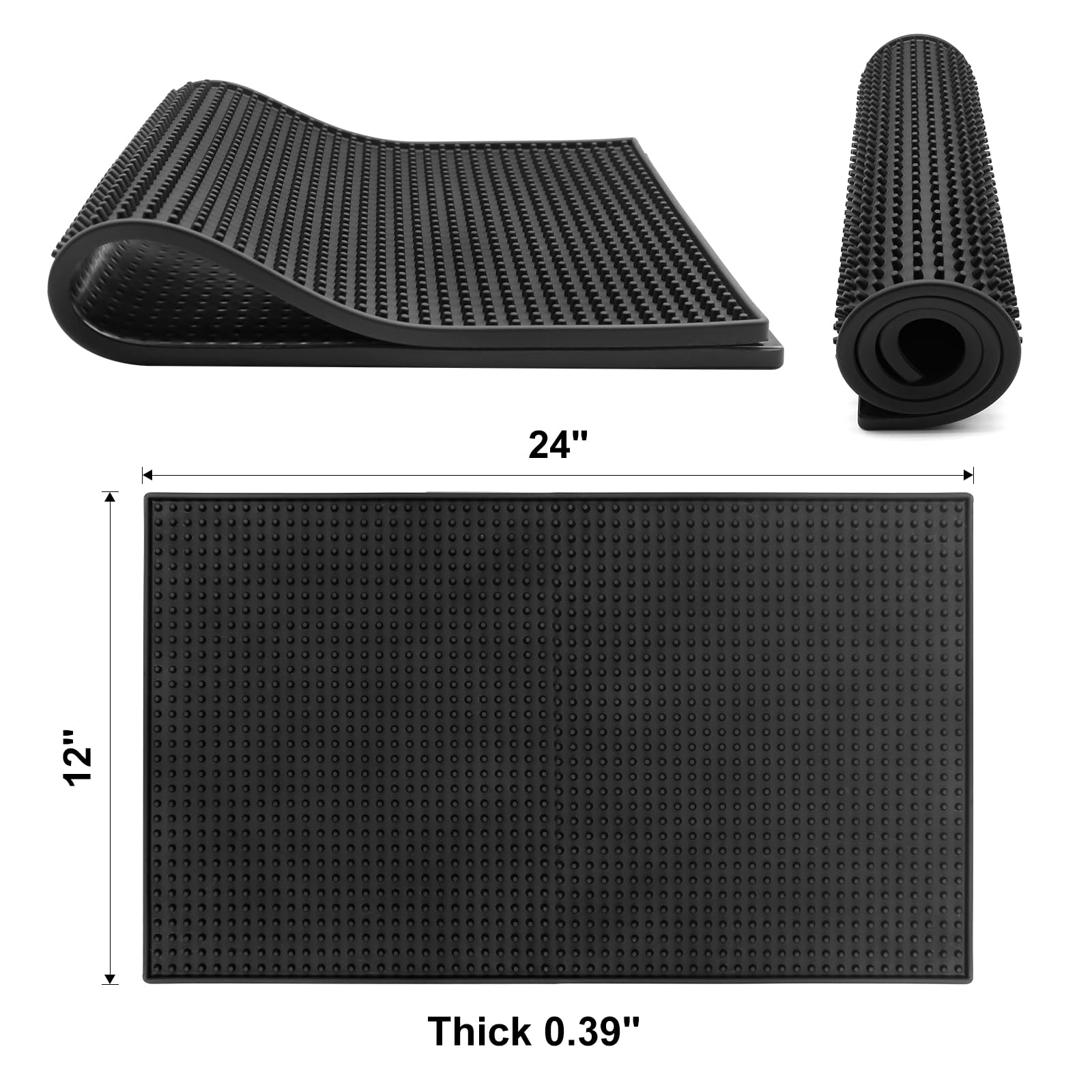 Invinton dishwasher-safe bar mat cleans easily after use.