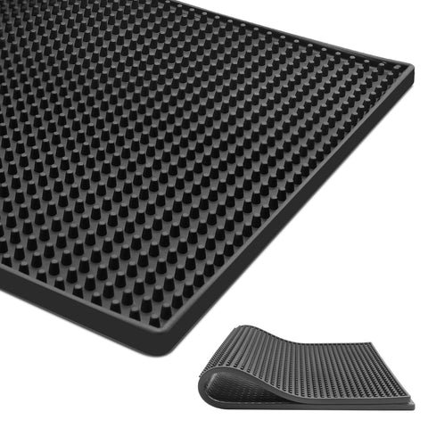 Invinton large bar mat 12x24 on the counter keeps spills contained and tidy.