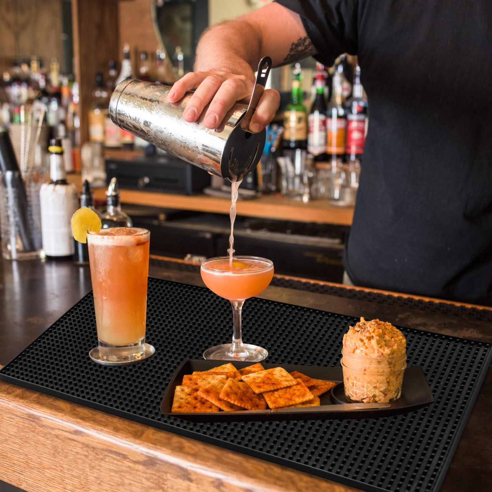 Invinton under-coffee-maker mat protects countertops from spills.