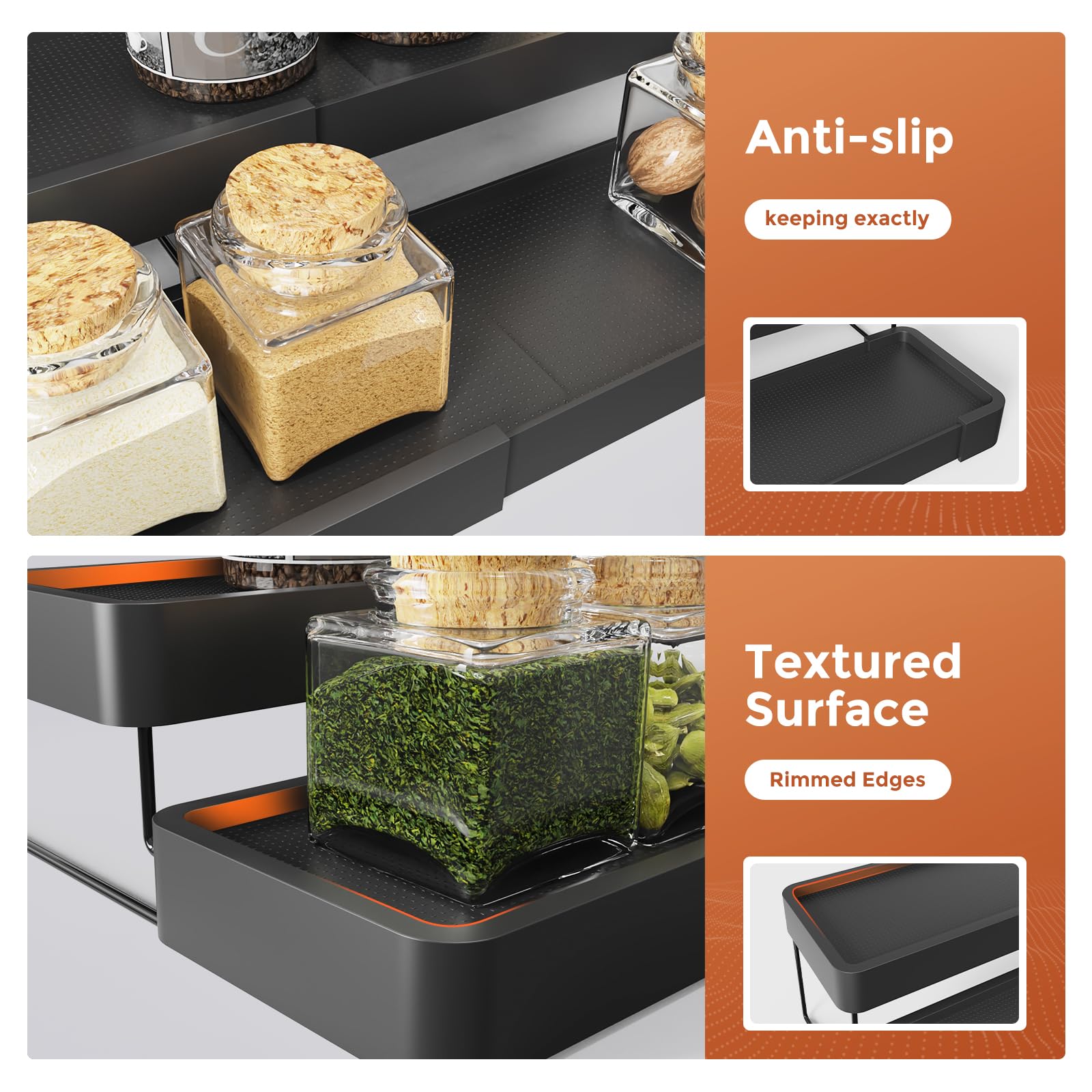 INVOCOO easy-install spice rack with included hardware.
