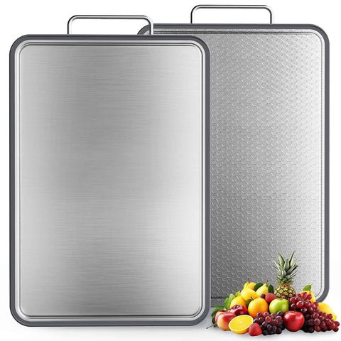 INZOO double-sided cutting board 16x11, side A, ideal for meat prep.