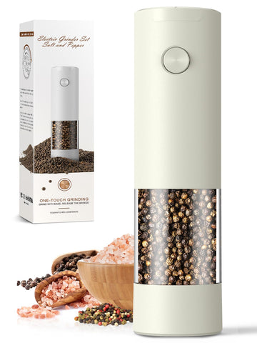 ioion automatic salt and pepper grinder with LED light for precise seasoning during cooking