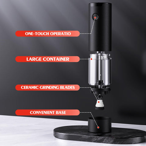 ioion black finish grinder adds sleek style to kitchen tasks