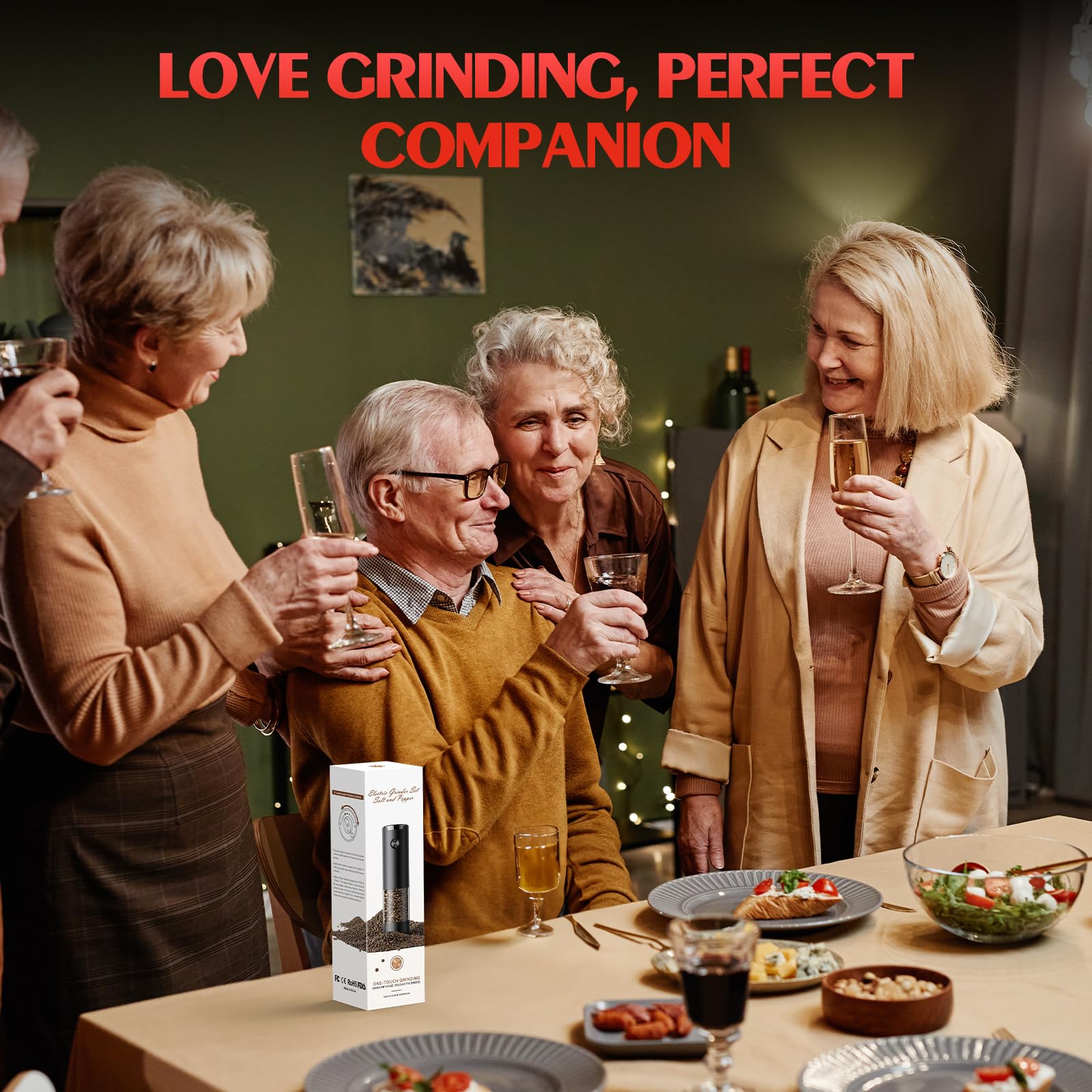 ioion grinder with large capacity and clear chamber for easy refills